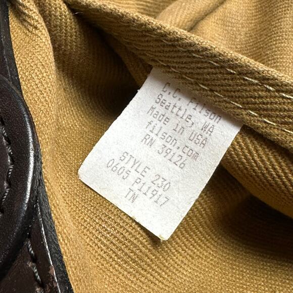 Vintage 90s Filson Small Field Bag 230 Canvas USA Made Tan Leather Crossbody - Picture 4 of 12